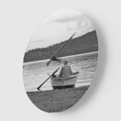 ライフスタイルカッコいい写真:エーゲ海の漁師 ラージ壁時計 (傾斜)