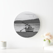 ライフスタイルカッコいい写真:エーゲ海の漁師 ラージ壁時計 (ホーム)