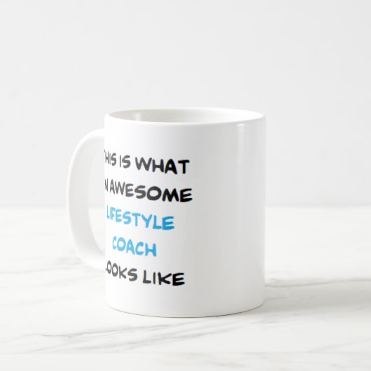 ライフスタイルコーチ素晴らし、 コーヒーマグカップ (正面左)