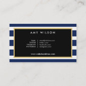 ライフスタイルブロガーSNSブルーホワイトフローラ 名刺 (裏面)