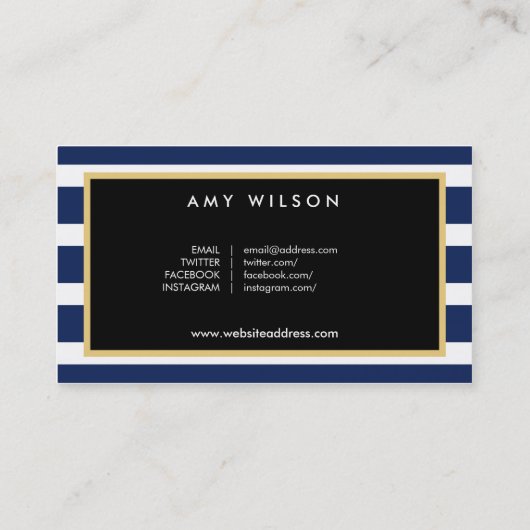 ライフスタイルブロガーSNSブルーホワイトフローラ 名刺 (裏面)