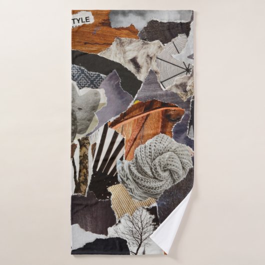 ライフスタイル環境効果（灰色、茶、黒、および黒） バスタオル (バスタオル)