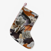 ライフスタイル雰囲気カラー灰色、茶色、黒および スモールクリスマスストッキング (正面 (吊り時))