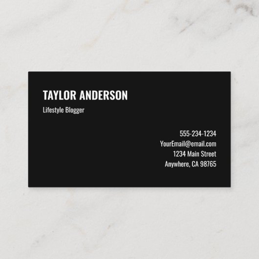 ライフスタイルSNSインフルエンサー写真 名刺 (裏面)