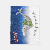 ライフスターのクリスマスドルフィンポルノ フリースブランケット (正面)