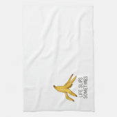 ライフスリップまたは滑ること時々 – バおもしろいナナピールデザイン キッチンタオル (縦)