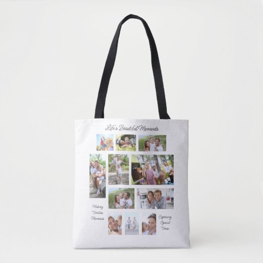 ライフス美しい瞬間3引用文11フォトコラージュ トートバッグ (正面)