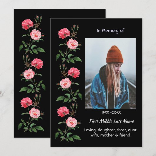 ライフセレブレーションサービス  ローズ ガーデン フラワー 招待状 (正面/裏面)