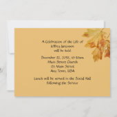 ライフセレブレーションサービス、雨滴の紅葉 招待状 (裏面)