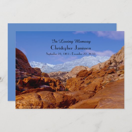 ライフセレブレーション招待状 スノー オン レッド ロックス 招待状 (正面/裏面)