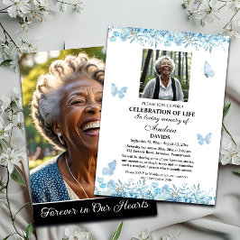 ライフセレブレーション2 フォト 仏式 ブルーフラワーリース 招待状