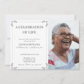 ライフセレブレーション エレガントホワイト葬儀カスタム 招待状 (正面)