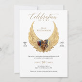 ライフセレブレーション ゴールドエンジェルウィングス フォト 招待状 (正面)