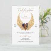 ライフセレブレーション ゴールドエンジェルウィングス フォト 招待状 (スタンド正面)