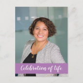 ライフセレブレーション パープル フォト 葬儀 招待状 (正面)