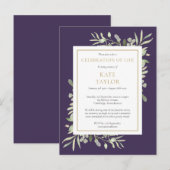 ライフセレブレーション パープル フォリアジ  招待状 (正面/裏面)