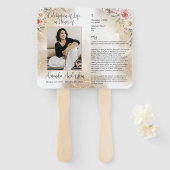 ライフセレブレーション ピンクとゴールドの追悼 ハンドファン (正面&裏面)