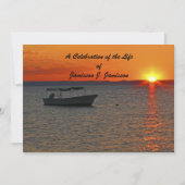 ライフセレブレーション フィッシングボート サンセット 追悼式 招待状 (正面)
