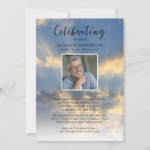 ライフセレブレーション フォト スカイ 雲 葬儀 招待状 (正面)