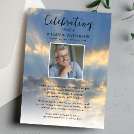 ライフセレブレーション フォト スカイ 雲 葬儀 招待状