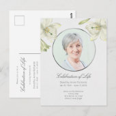 ライフセレブレーション フローラル ユリ フォト 招待状 (正面/裏面)