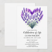 ライフセレブレーション（ラベンダー） 招待状 (正面/裏面)
