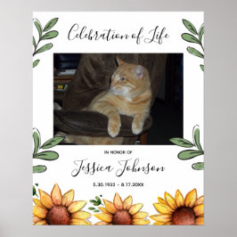 ライフセレブレーション 水彩ひまわり 写真1枚 ポスター