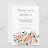 ライフセレブレーション 水彩花イラストの葬儀案内 招待状 (正面)