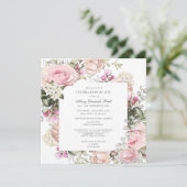ライフセレブレーション・葬儀・メモリアル ピンク・フラワーリングⅠ 招待状 (スタンド正面)