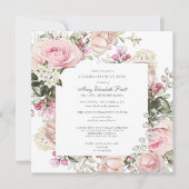 ライフセレブレーション・葬儀・メモリアル ピンク・フラワーリングⅠ 招待状 (正面)