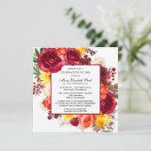 ライフセレブレーション 葬儀 追悼 秋の花 招待状 (スタンド正面)