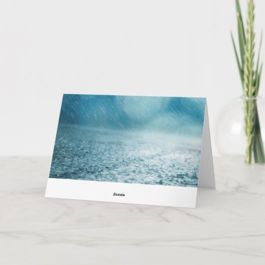 ライフセーグ感動的引用文雨写真 カード (裏面)