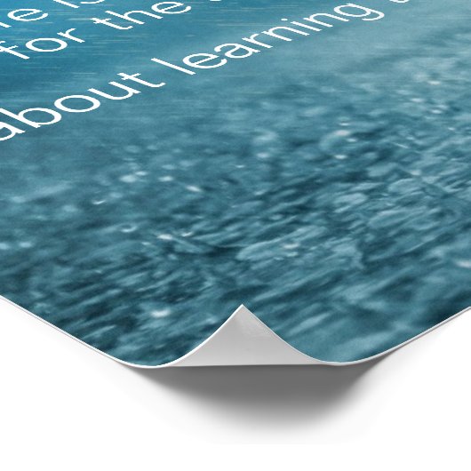 ライフセーグ感動的引用文雨写真 ポスター (角)