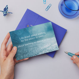 ライフセーグ感動的引用文雨写真 ポストカード