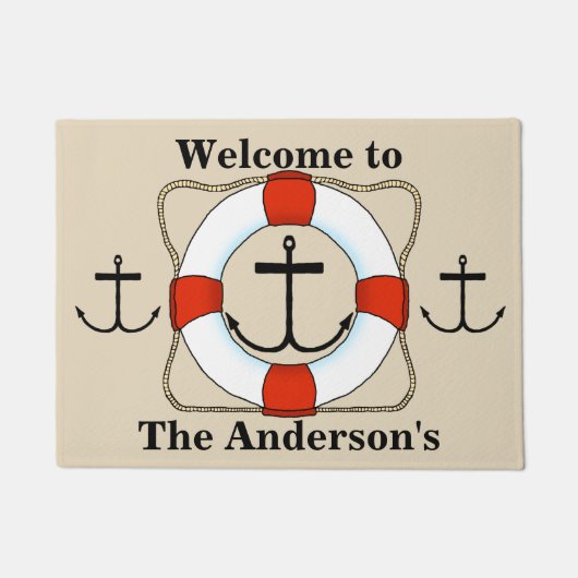 ライフセーバー&いかりドアマット ドアマット (正面)