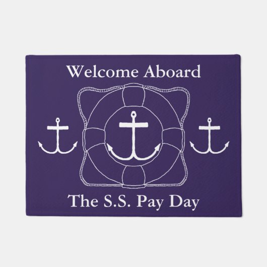 ライフセーバー&いかりドアマット(ライトプリント) ドアマット (正面)