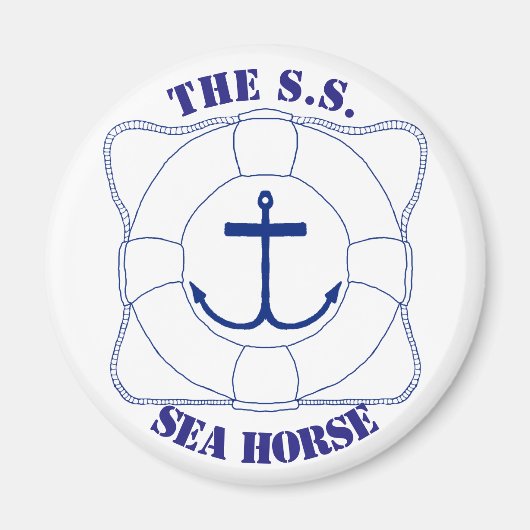 ライフセーバー&いかりマグネット(暗いプリント) マグネット (正面)