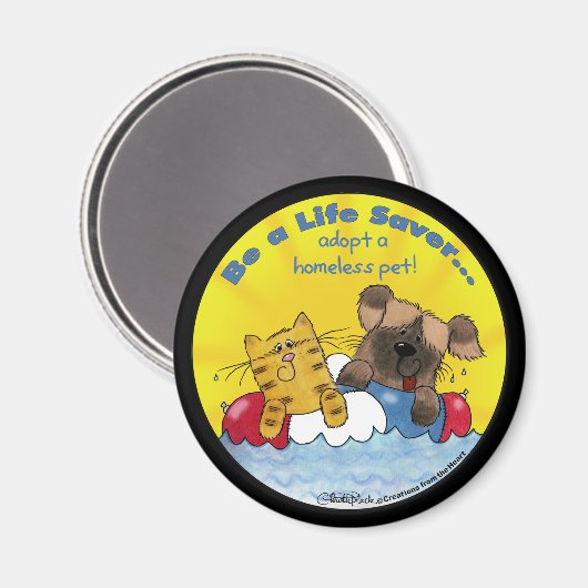 ライフセーバー – ホームレスのペットを採用 マグネット (正面/裏面)