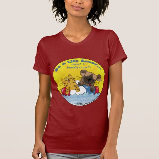 ライフセーバー – ホームレスのペットを採用 Tシャツ (正面)