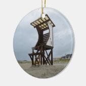 ライフセービングの立場のWrightsvilleのビーチNC セラミックオーナメント (左)