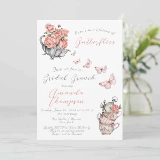 ライフタイムオブバタフライティーブライダルシャワーブランチ 招待状 (スタンド正面)