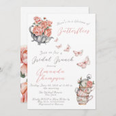 ライフタイムオブバタフライティーブライダルシャワーブランチ 招待状 (正面/裏面)