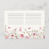 ライフタイムオブ蝶レシピフローラブライダルシャワー エンクロージャーカード (裏面)