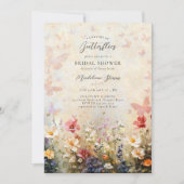 ライフタイムバタフライピーチワイルドフラワーブライダルシャワー 招待状 (正面)