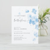 ライフタイムバタフライロマンチックブルーブライダルシャワー 招待状 (スタンド正面)