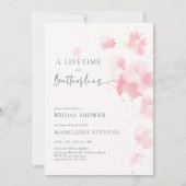 ライフタイムバタフライロマンチック赤面ブライダルシャワー 招待状 (正面)