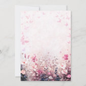 ライフタイムバタフライワイルドフラワーピンクブライダルシャワー 招待状 (裏面)