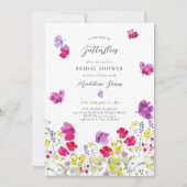 ライフタイムバタフライワイルドフラワーラブブライダルシャワー 招待状 (正面)