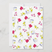 ライフタイムバタフライワイルドフラワーラブブライダルシャワー 招待状 (裏面)