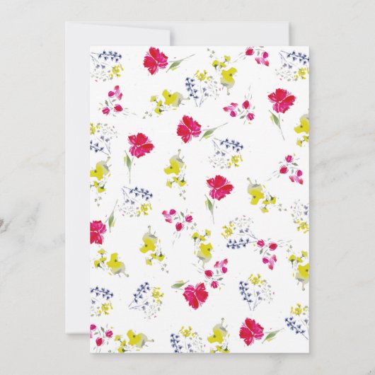 ライフタイムバタフライワイルドフラワーラブブライダルシャワー 招待状 (裏面)